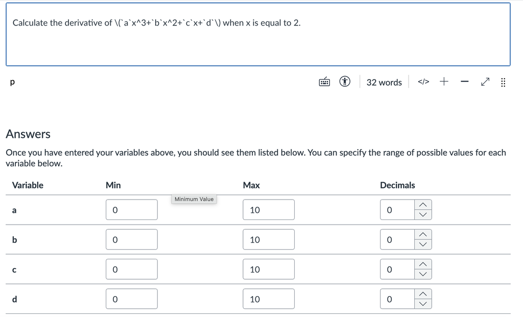 The LaTeX formula pasted into the RCE with backticks around the variables, and a backtick and parenthesis at the before and after the equation.