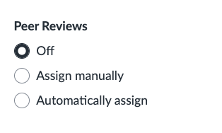Peer Review setting turned off