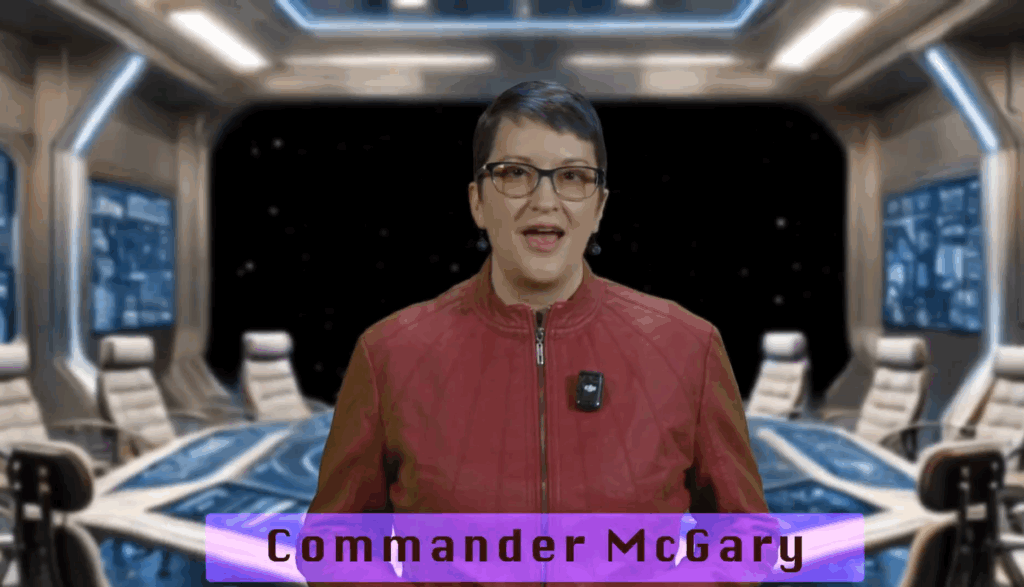 Within the course, Professor Carolyn McGary acts as Commander McGary, assisting students in their training to become IFA Operatives.