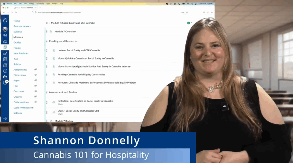 Shannon Donnelly was the faculty lead for Cannabis 101 for Hospitality.