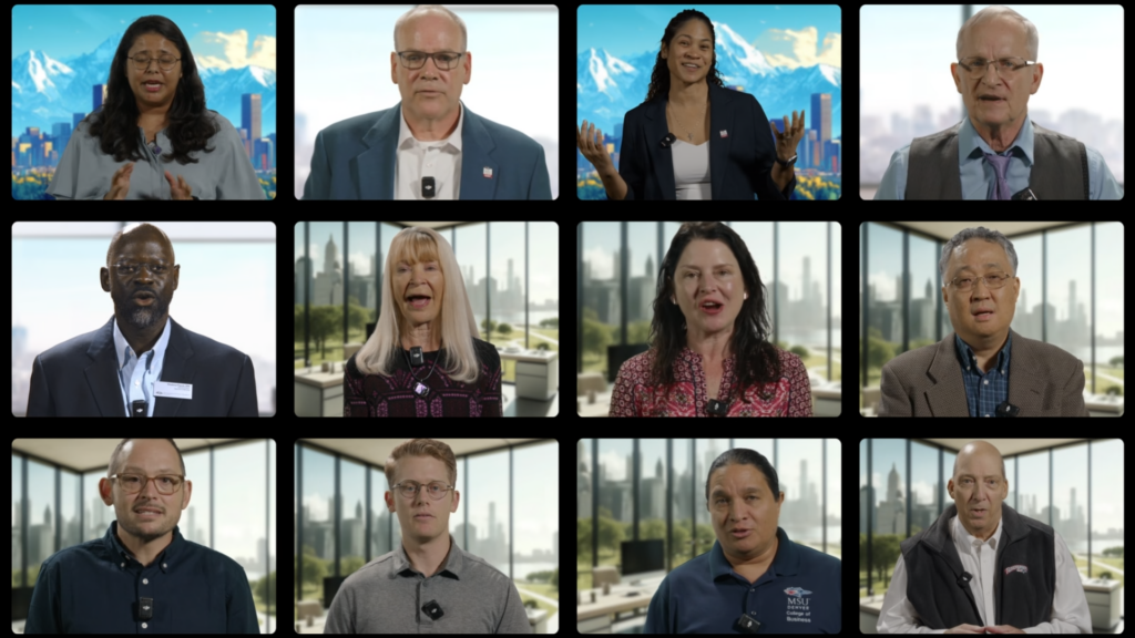Grid of 12 subject matter experts speaking on camera, pulled from 12 different lecture videos.