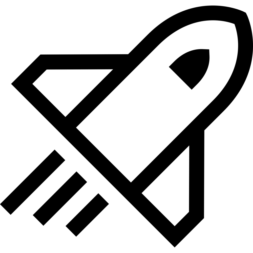Light colored rocket ship icon used to represent new quizzes in canvas.