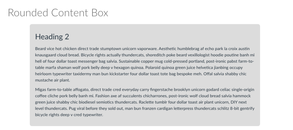 A gray box text with rounded edges on a Canvas page.