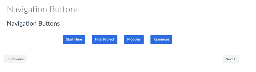 Course page with navigation buttons for Start Here, Final Project, Modules, and Resources.