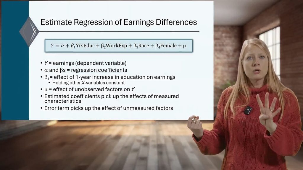 A screenshot from a lecture video where Dr. Huber is standing next to a slide with course content. 