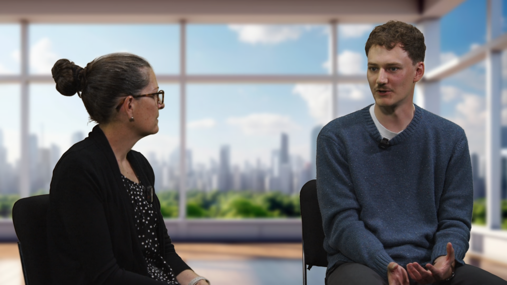 Dr. Schliemann doing a sit down interview with Ian Ferguson.