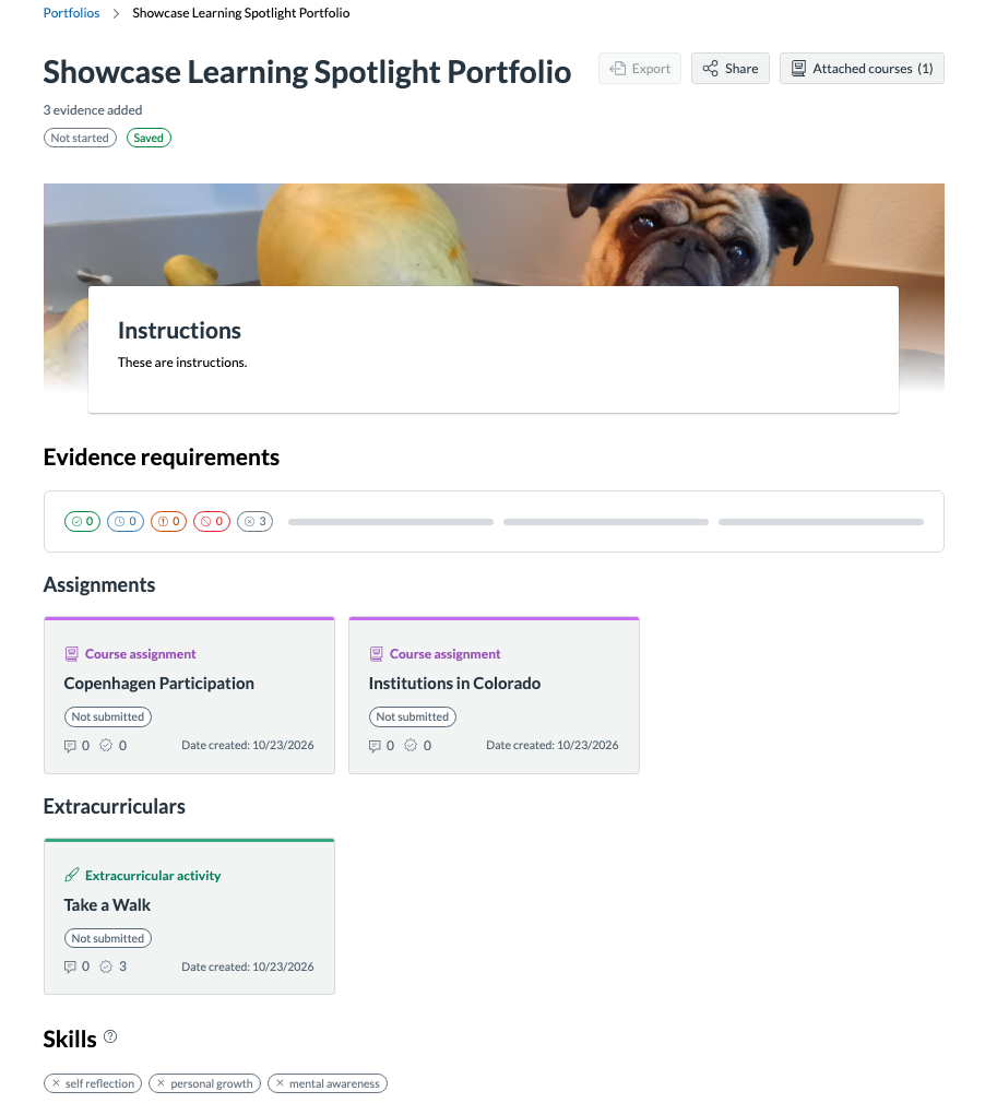 How do students create and submit evidence to a Canvas Portfolio ...
